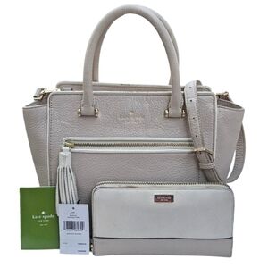 Kate Spade | Laurel Way Satchel and Large Wallet Set | Cement | Womens | Leather